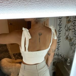 Urban Outfitters white fuzzy crop top